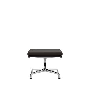 Vitra Soft Pad Chair EA 223 - Voetenbank - Leder/Plano - chocolade/bruin - verchroomd