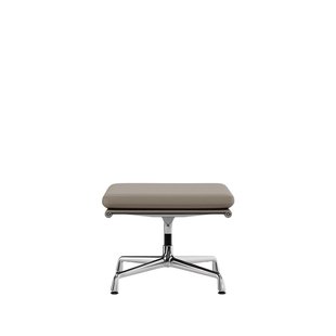 Vitra Soft Pad Chair EA 223 - Voetenbank - Leder/Plano - zand/coffee - verchroomd