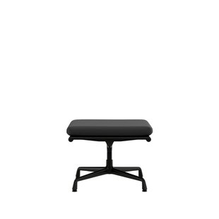 Vitra Soft Pad Chair EA 223 - Voetenbank - Leder/Plano - asfalt/donkergrijs - diepzwart