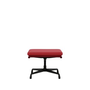 Vitra Soft Pad Chair EA 223 - Voetenbank - Leder/Plano - rood/poppy red - diepzwart
