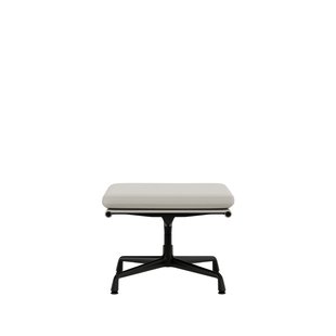 Vitra Soft Pad Chair EA 223 - Voetenbank - Leder/Plano - snow/wit - diepzwart