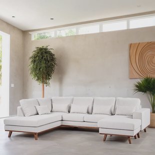 BASE 3-zits Hoekbank 'Kirstan' Links, kleur Beige