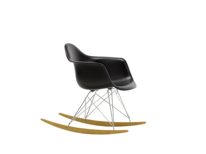 Vitra RAR Eames Plastic Armchair - sleden esdoorn goudkleurig - verchroomd - diepzwart RE