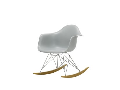 Vitra RAR Eames Plastic Armchair - sleden esdoorn goudkleurig - verchroomd - lichtgrijs RE
