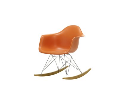 Vitra RAR Eames Plastic Armchair - sleden esdoorn goudkleurig - verchroomd - roestoranje RE