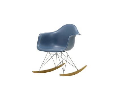 Vitra RAR Eames Plastic Armchair - sleden esdoorn goudkleurig - verchroomd - zeeblauw RE