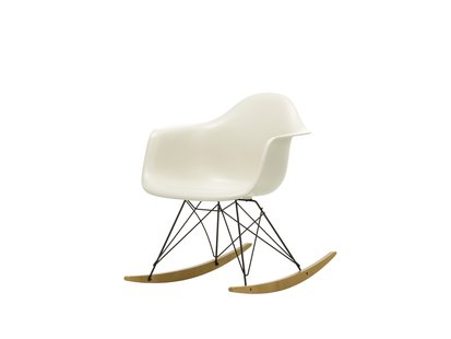 Vitra RAR Eames Plastic Armchair - sleden esdoorn goudkleurig - zwart - kiezelsteen RE