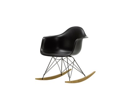 Vitra RAR Eames Plastic Armchair - sleden esdoorn goudkleurig - zwart - diepzwart RE
