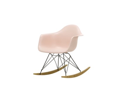 Vitra RAR Eames Plastic Armchair - sleden esdoorn goudkleurig - zwart - zachtroze RE