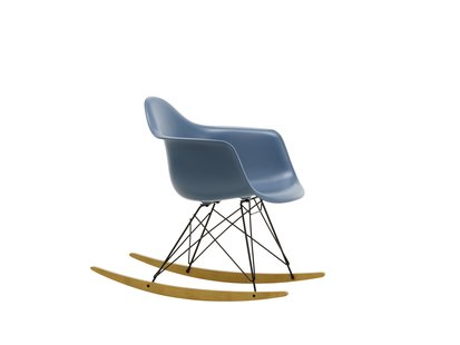Vitra RAR Eames Plastic Armchair - sleden esdoorn goudkleurig - zwart - zeeblauw RE