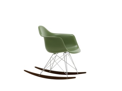 Vitra RAR Eames Plastic Armchair - sleden esdoorn donker - verchroomd - forest RE
