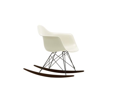 Vitra RAR Eames Plastic Armchair - sleden esdoorn donker - zwart - kiezelsteen RE