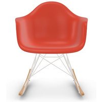 Vitra RAR Eames Plastic Armchair - sleden esdoorn goudkleurig - wit - poppy red RE
