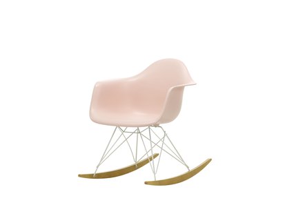 Vitra RAR Eames Plastic Armchair - sleden esdoorn goudkleurig - wit - zachtroze RE