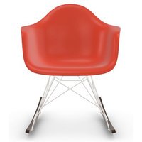 Vitra RAR Eames Plastic Armchair - sleden esdoorn donker - wit - poppy red RE