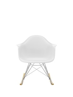 Vitra RAR Eames Plastic Armchair - sleden esdoorn goudkleurig - verchroomd - katoen wit RE