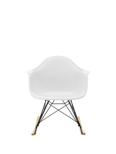 Vitra RAR Eames Plastic Armchair - sleden esdoorn goudkleurig - zwart - katoen wit RE