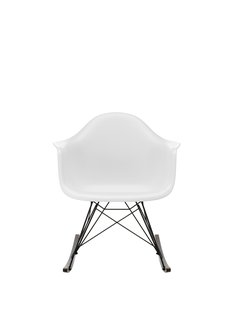 Vitra RAR Eames Plastic Armchair - sleden esdoorn donker - zwart - katoen wit RE