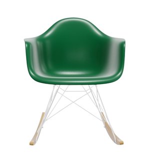 Vitra RAR Eames Plastic Armchair - sleden esdoorn goudkleurig - wit - smaragd RE