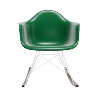 Vitra RAR Eames Plastic Armchair - sleden esdoorn donker - wit - smaragd RE