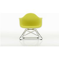 Vitra LAR Eames Plastic Armchair met volledige bekleding - poppy red RE - zwart - Hopsak - zwart - Leer zwart