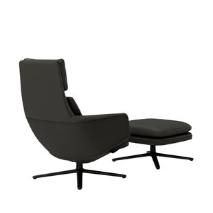 Vitra Grand Relax met Ottoman - umbragrijs - basic dark gepoedercoat