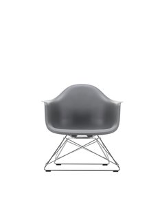 Vitra Eames Plastic Armchair LAR - glanzend chroom - granietgrijs RE