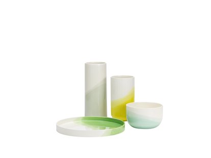 Vitra Herringbone Vaas geribbeld - geel