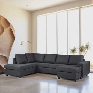 BASE 3-zits Hoekbank 'Daryll' Links, kleur Antraciet