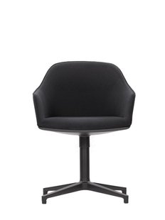 Vitra Softshell Chair  Viersteronderstel - Plano zwart - basic dark gepoedercoat