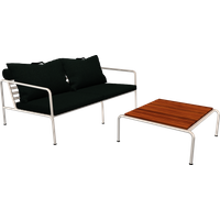 HOUE AVON Lounge Set 1 - Sunbrella Heritage alpine green - muted white