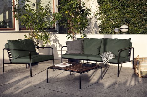 HOUE AVON Lounge Set 2 - Sunbrella Heritage alpine green - dark grey