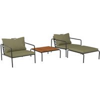 HOUE AVON Lounge Set 2 - Sunbrella Heritage Leaf - dark grey