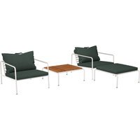 HOUE AVON Lounge Set 2 - Sunbrella Heritage alpine green - muted white