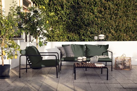 HOUE AVON Lounge Set 3 - Sunbrella Heritage alpine green - dark grey