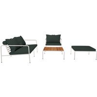 HOUE AVON Lounge Set 3 - Sunbrella Heritage alpine green - muted white
