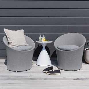 Nohr Loungeset 'Felica' Met 2 loungestoelen en tafel, kleur Grijs/Wit