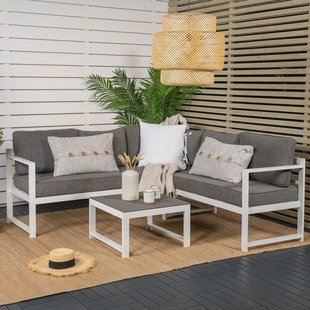 Nohr Loungeset 'Terah' Met hoekbank en tafel, kleur Grijs