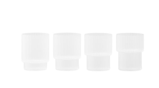 Ferm Living Ripple Glazen (set van 4) - frosted
