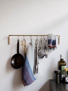 Ferm Living Kitchen rek met haken - messing