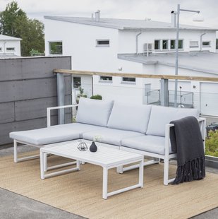 Nohr Loungeset 'Terah' Met loungebank en tafel, kleur Wit