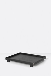 Ferm Living Bon houten dienblad - eiken zwart gebeitst - L