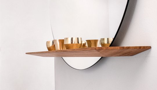 Schönbuch Cut Spiegel met plankje - eiken natuur geolied - L