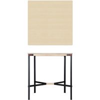 Moormann Seiltänzer Statafel - es furnier wit - rood touw - 90 x 90 cm