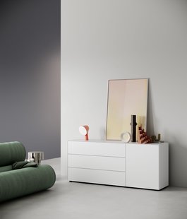 Piure Nex Pur combibox gesloten - white 01 - Laden/deuren - H 77.5 cm