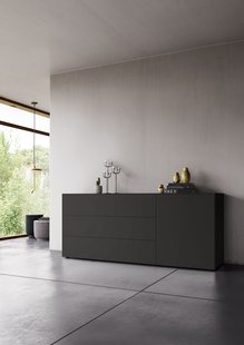 Piure Nex Pur combibox gesloten - graphite P44 - Laden/deuren - H 77.5 cm