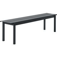 Muuto Linear Steel Bank - zwart - 170 cm
