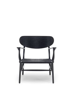 Carl Hansen & Søn CH22 Fauteuil - gelakt zwart - Vlecht natuur