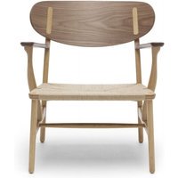 Carl Hansen & Søn CH22 Fauteuil - eiken/ walnoot geolied - Vlecht zwart