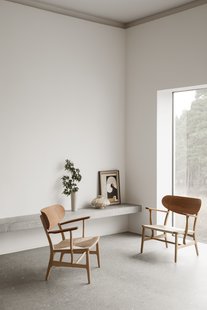 Carl Hansen & Søn CH22 Fauteuil - Vlecht natuur - teak/eiken
